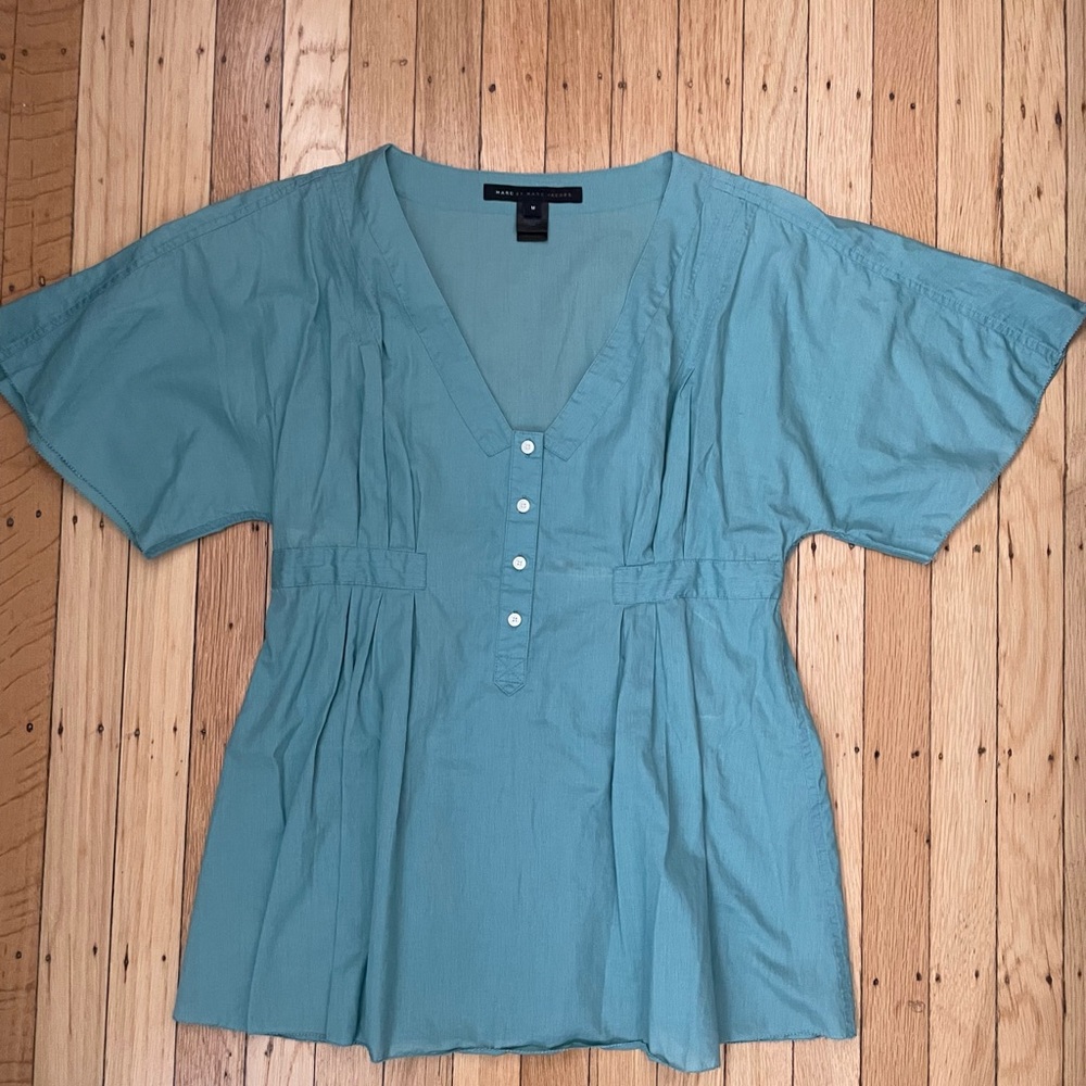 Marc by Marc Jacobs Pleated Cotton Shirt